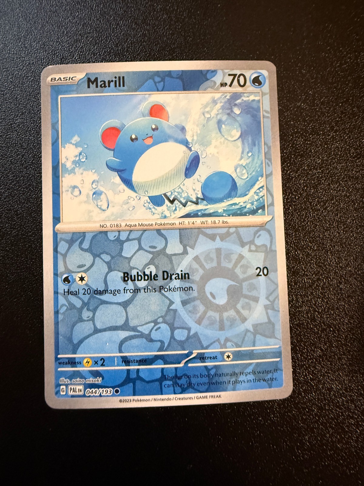 Marill [Reverse Holo] #44 Pokemon Paldea Evolved 