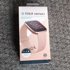 Fitbit Versa 2 Activity Tracker Fitness Watch  Charger Extra Bands Pink - Used