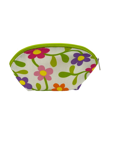 Clinique Floral Cosmetic Makeup Travel Bag Yellow Purple Green 6x10x1-Set of 15