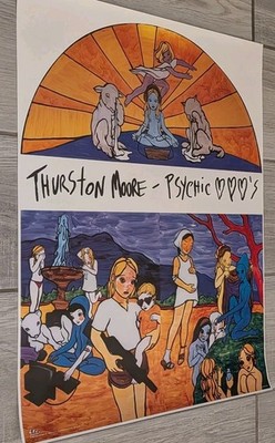 THURSTON MOORE VTG ORIGINAL PSYCHIC HEARTS 1995 GEFFEN PROMO POSTER SONIC YOUTH 