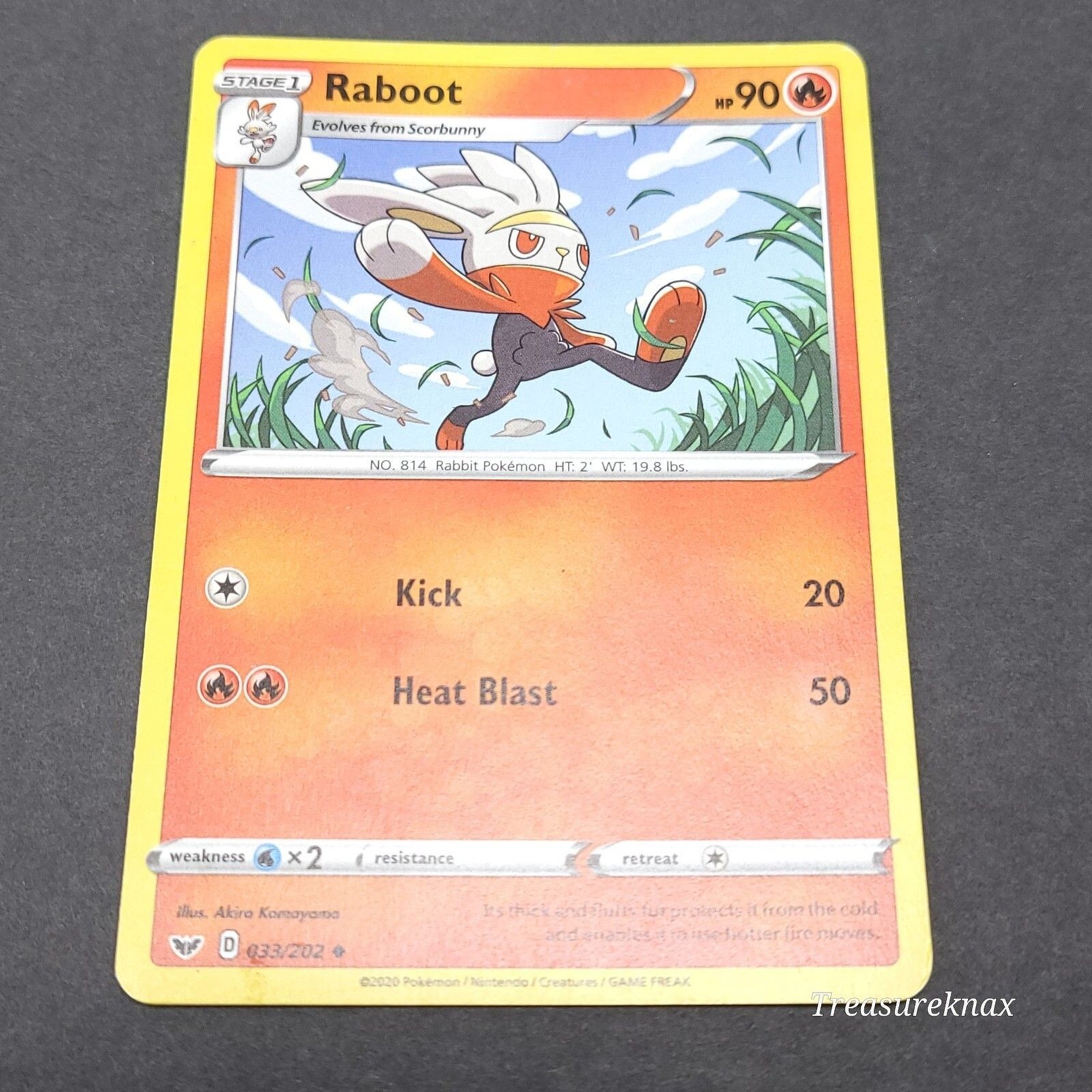 2020 Raboot 33/202 - Sword & Shield - Uncommon - Pokemon Card TCG - LP