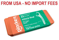 Plackers Micro Line Floss Picks, Intense Mint, 12 Count