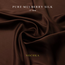 Super Dark Brown 100 Pure Mulberry Silk Fabric by the Yard 44" width 19 mm 6A