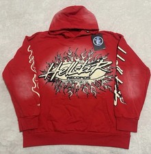  BRAND NEW Hellstar Studio Records Red Hoodie L SHIPS SAME/NEXT DAY    