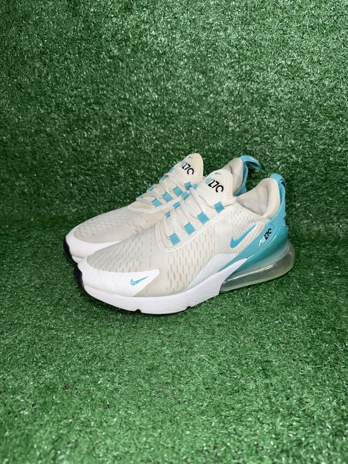 Nike Air Max 270 Blue White Running Shoes Sneakers Kids Size 7Y Womens Size 8.5 thumbnail 3