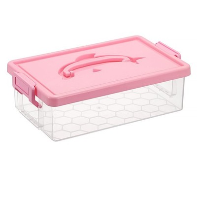 BTSKY 1-Pack Clear Plastic Storage Box with Lid, Stackable Organizer Featurin...