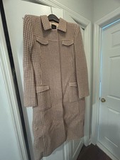 J.CREW LONG Coated Wool Tweed Jacket Size 6 Light Pink