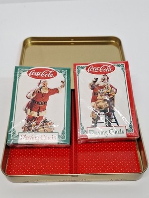 1994 limited edition coca cola playing cards 1994 Coca-Cola Santa Claus Christmas Playing Cards Limited Edition Double  Deck