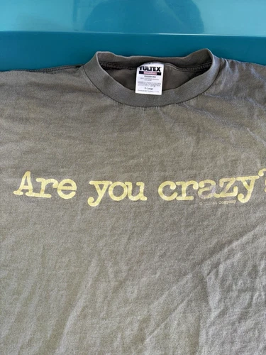 Tultex Men’s XL Gray Crew Neck Graphic Quote T-Shirt “Are You Crazy?” - product listing photo