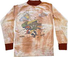 Vintage 70's Donmoor Single Stitch Ringer long Sleeve Tie Dye T Shirt USA