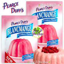 2 x PEARCE DUFFS STRAWBERRY BLANCMANGE 35g SACHETS Dessert Mix Quick & Easy