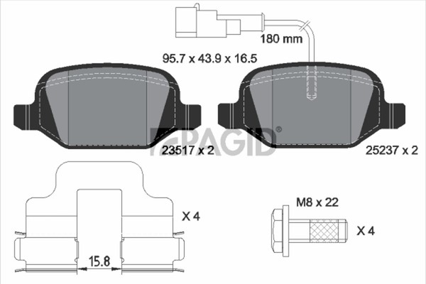 Bremsbelagsatz Scheibenbremse Pagid T3136N FüR Alfa Mito Twinair 955 AXW1B AXB1B-image