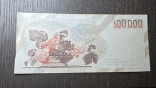 100.000 Lire Caravaggio Serie X XC Sostitutiva – BB/qSPL – Banconota Italiana