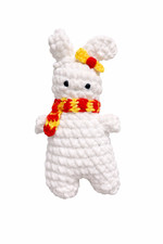 Hand Crochet Bunny Soft Toy 18cm x 7cm Handmade Plush Rabbit UK Gifts - White
