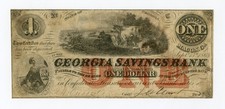 1863 $1 The Georgia Savings Bank - Macon, GEORGIA Note 