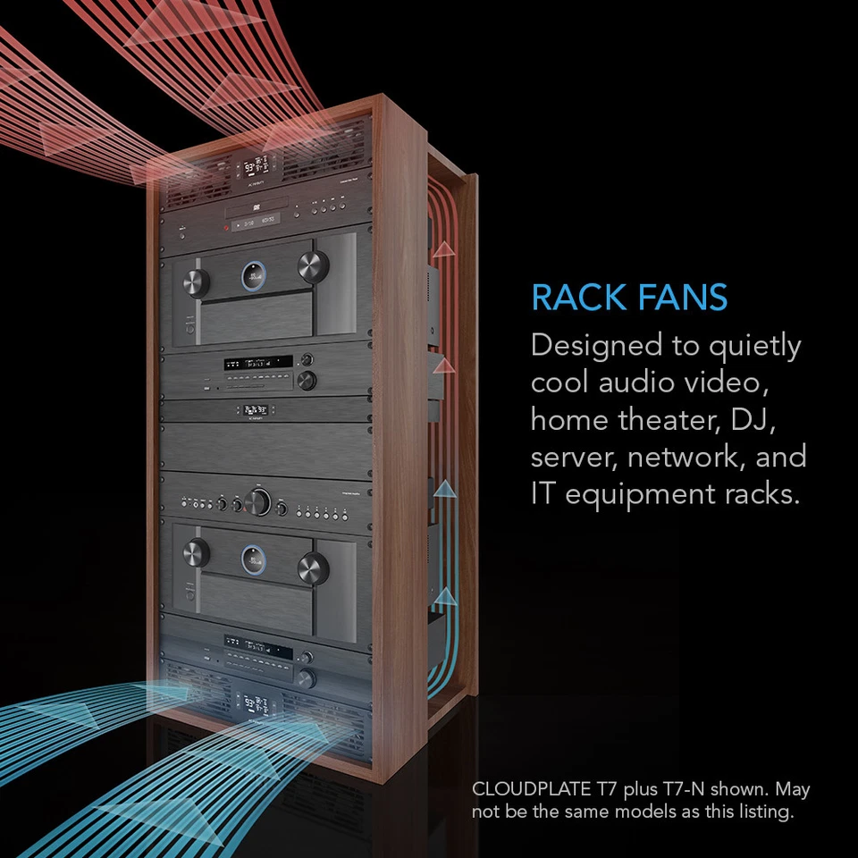 CLOUDPLATE T2, Rack Mount Cooling Fan 1U Top Exhaust, AV Equipment 19" Rack - Image 2 of 4