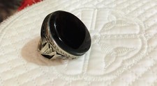yemeni aqeeq agate silver ring handmade