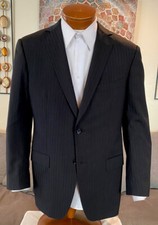 Stunning Z Zegna Mens Gray Dual Vent Stripe 2 Btn Blazer Sz 40 R MINT