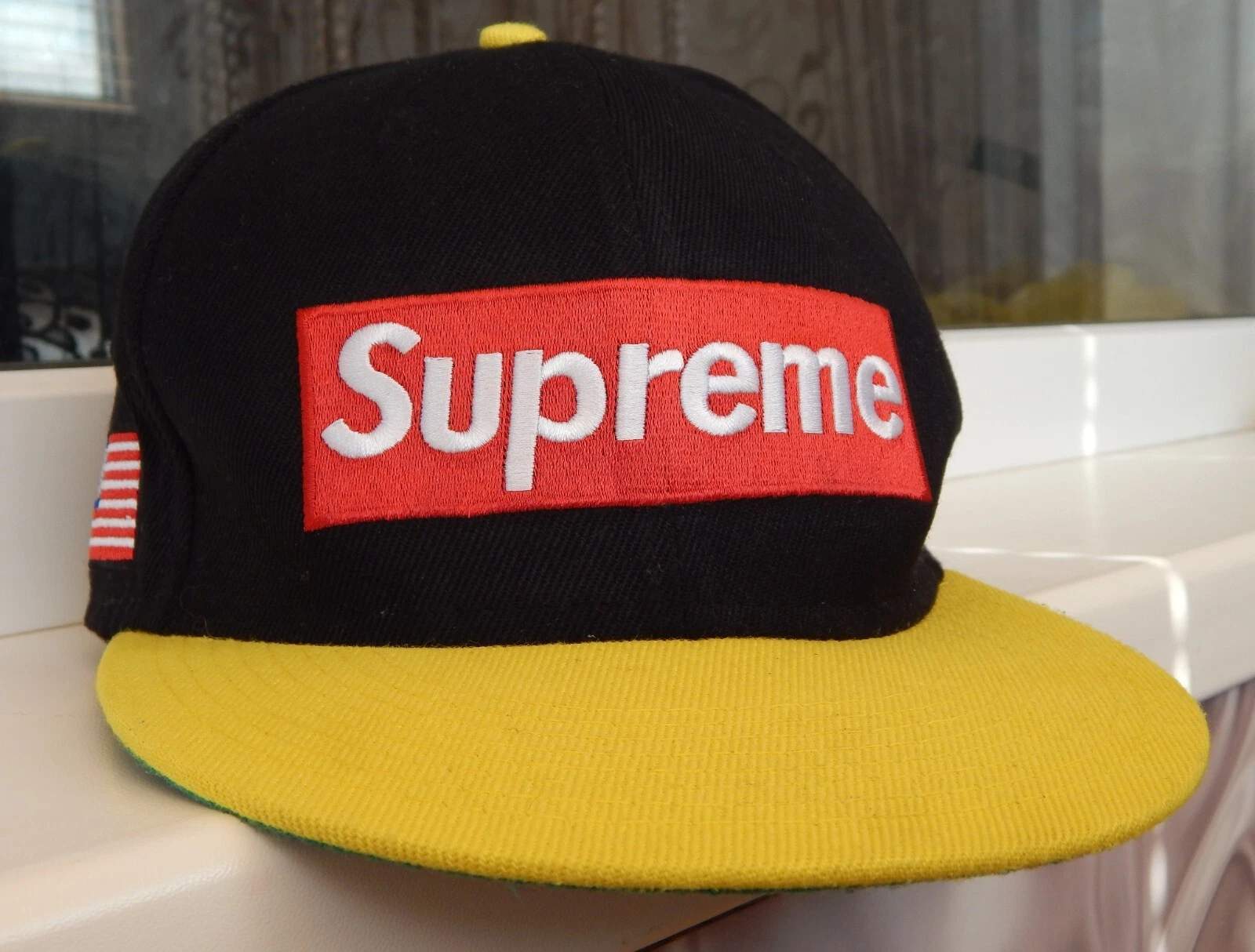 Chapeau casquette laine 6 panneaux logo SUPREME trois couleurs