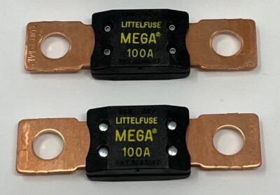 Littelfuse 0298100 MEGA Bolt-Down Fuse 100A Time Delay 32V 298 Series, Pack of 2