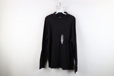 Deadstock Vtg 90s Streetwear Mens XL Blank Long Sleeve Turtleneck T-Shirt Black