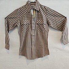 Vintage Levis Shirt Adult S Colorful Plaid Long Sleeve Pearl Snap Button Up Mens