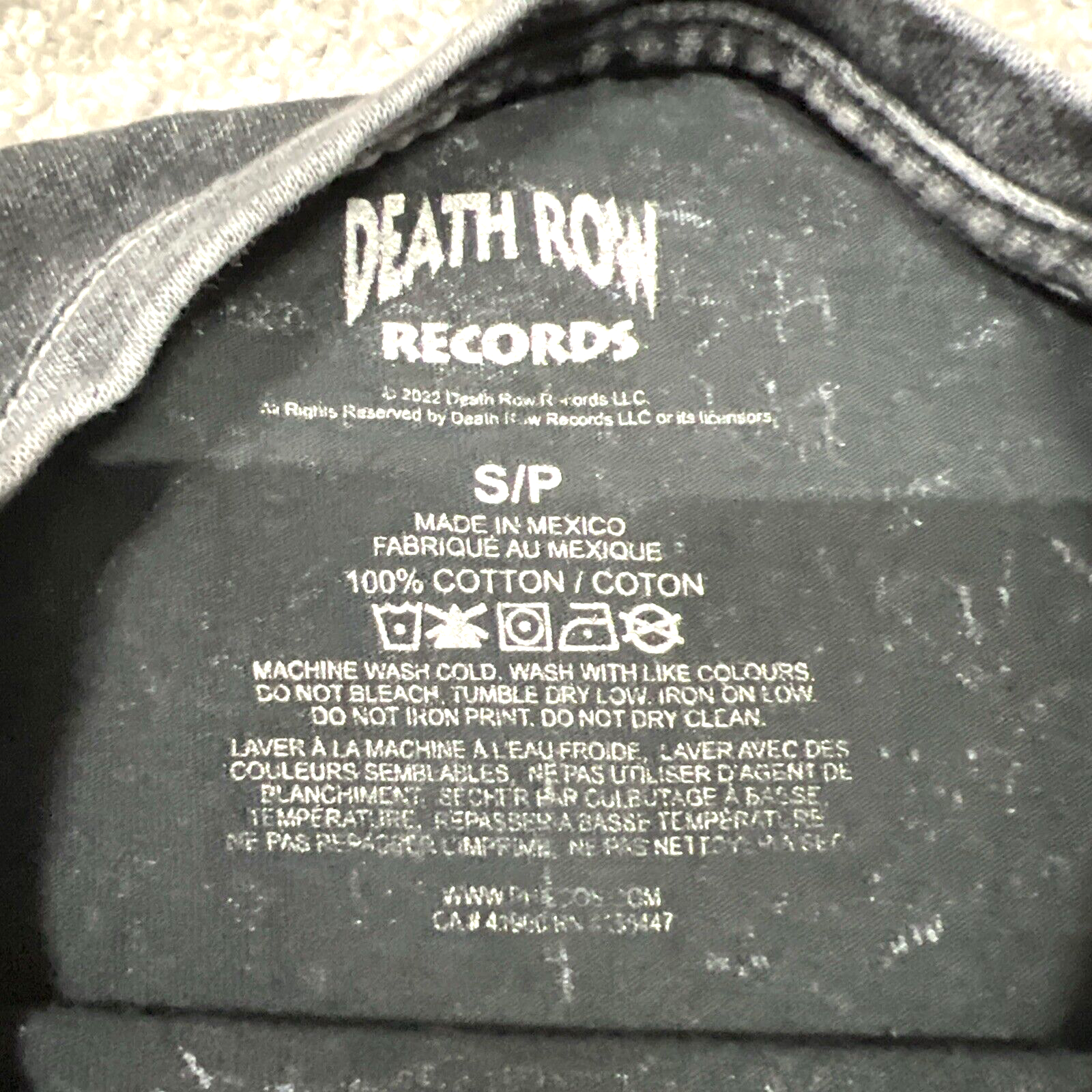 FILA Death Row Records T Shirt Uomo Piccolo Pullover Grafica Maglietta Tie Dye Grigio