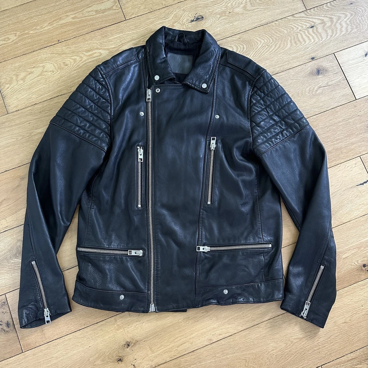 All saints kane leather best sale jacket