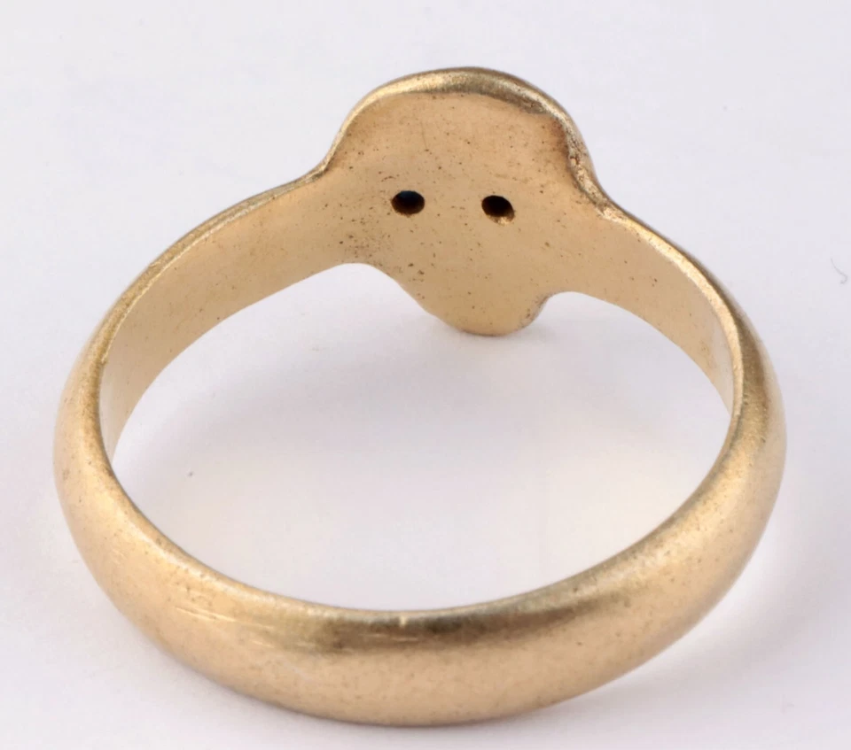 Antique Skull Initial M.M Gold Ring WW2 Gothic WW1 Death head WWI Victorian styl - Image 4 of 4