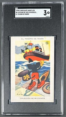 1930 s Chocolate Amatller El Tesoro de Rabin Mickey Mouse #6 SGC 3 Pop 1