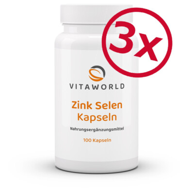 Vita World 3er Pack Zink Selen 3 x 100 V-Kapseln Zinc Selenium Zn Se