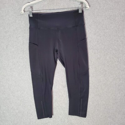 Lululemon Women Activewear Pants Black Capri Leggings
