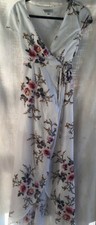 SHOWPRO WHITE FLORAL LONG WRAP DRESS  size 6