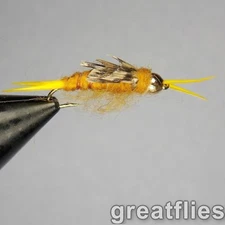 1 dozen (12) - Kaufmann's Stonefly Nymph - GOLDEN - Bead Head