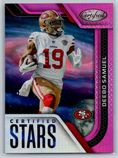 Deebo Samuel 2022 Panini Certified Stars Mirror Pink /199 CS-19 SF 49ers