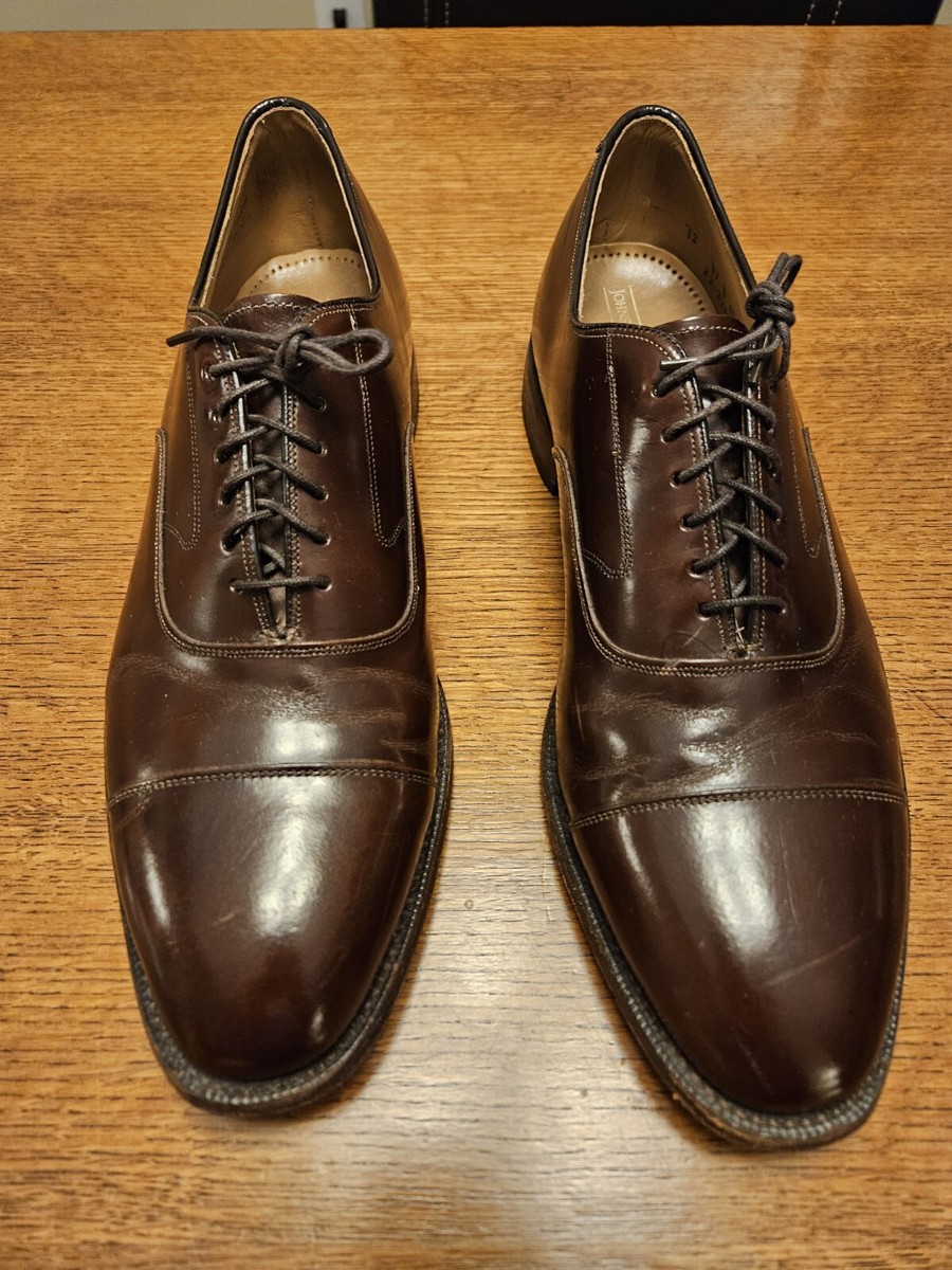 Johnston Murphy Optima Men's Melton Cap Toe Shoes Sz 12 D Burgundy