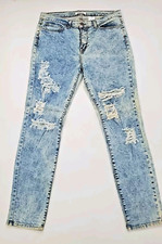 Aphrodite USA made Womens Juniors Size 15 32x29 Acid Wash Distressed Jeans 32x30