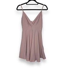 New Shein Size Small Fit and Flare Mini Dress Blush Pink Strappy Short V-Neck