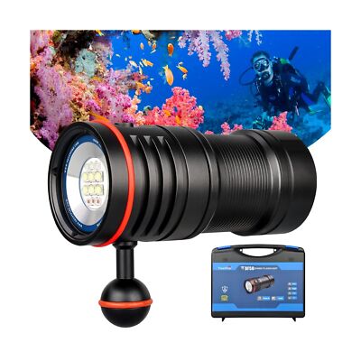 TrustFire DF50 Scuba Diving Light, 6500 Lumens Video Camera Photography Dive ...