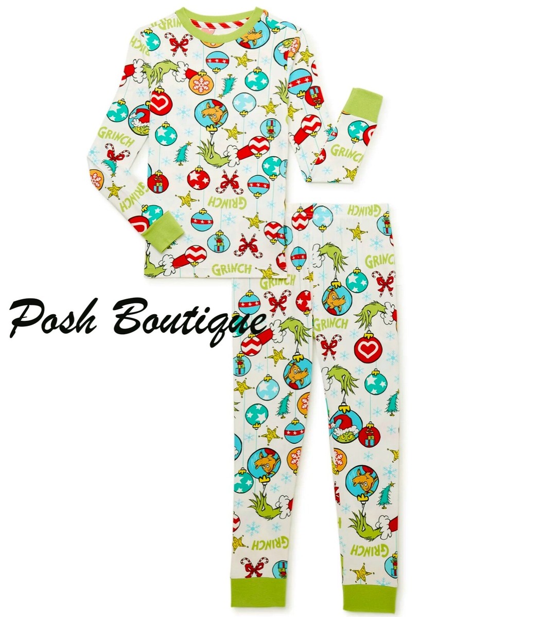 The Grinch Pajamas Set Shirt Pants Boys Girl Christmas Toddler 2T 3T 4T 5T 
