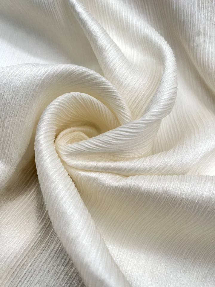 Plaid White Silk By 2 Meters, Natural Silk, Silk Chiffon, Mulberry Silk - Image 2 of 4