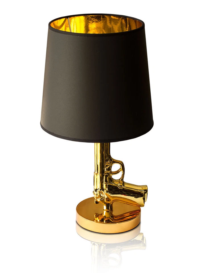 Lampada da Tavolo Comodino Scrivania Lusso Design, Qualità Cromo O Oro - Immagine 3 di 4