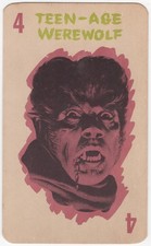 Universal Monsters Old Maid Card 4 Teen-Age Werewolf 1964 Milton Bradley NICE