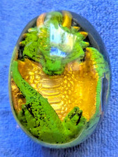 Clear Resin Dragon Egg Colorful 2.75" High x 2" Wide GREEN