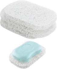 4 Pack White Soap Saver Holder for Bar Soap Shower Bathroom Dish Self Draining