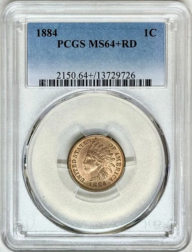 1884 INDIAN HEAD CENT PCGS MS64+RD