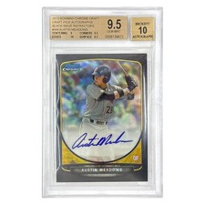Topps Bowman Chrome MLB Card Austin Meadows Pirates /50 BCA-AM Used