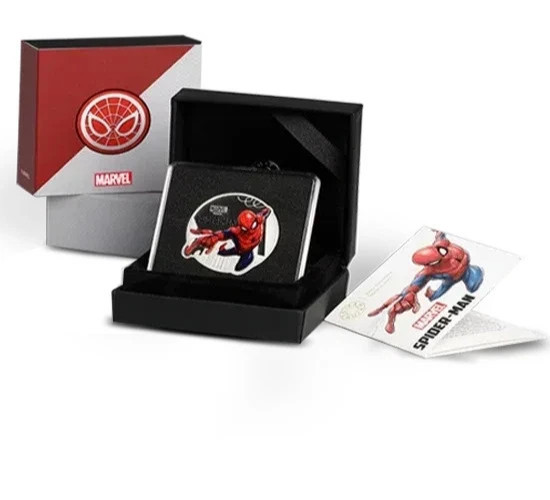Pamp MMTC Marvel Spider-Man 1 oz Colorized Silver Coin - In Capsule & Box w/ Coa