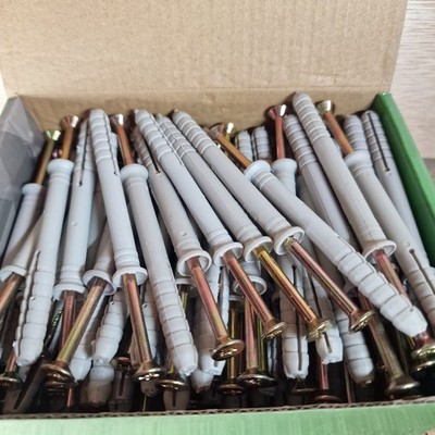 M8 x 80 mm HAMMER IM RAHMEN BEFESTIGUNGEN NYLON MAUERWERK DÜBEL & SCHRAUBEN Box 100 Stück