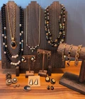 16pc Vintage Black and Gold Tone Costume Jewelry Lot inc Monet, Vendome and more
